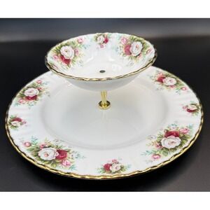 Royal Albert CELEBRATION 2 Tier Serving Plate & Bowl - MINT, Versatile Uses